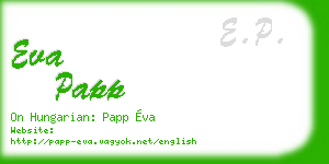 eva papp business card